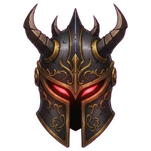 Ornate champion helmet with golden trim