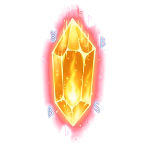 Glowing magical upgrade crystal